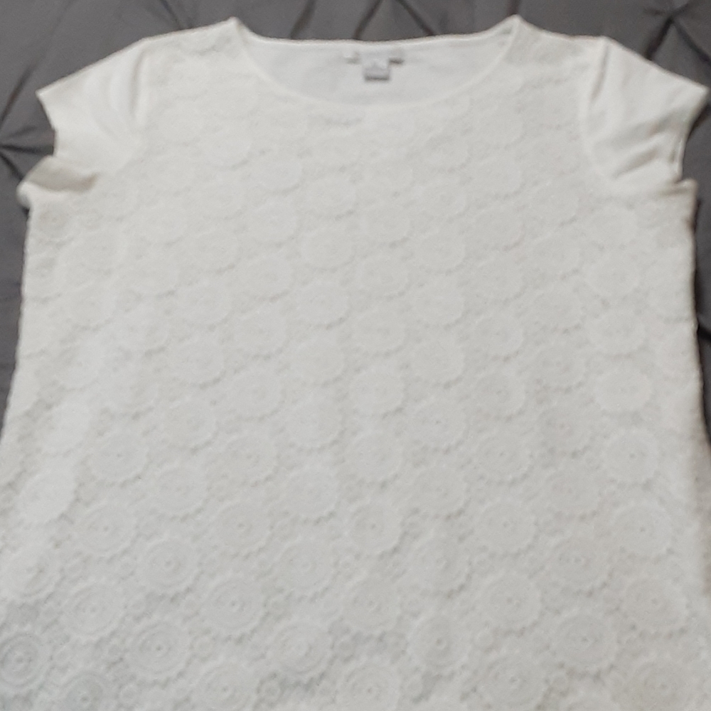 Liz Claiborne shirt with crochet front overlay